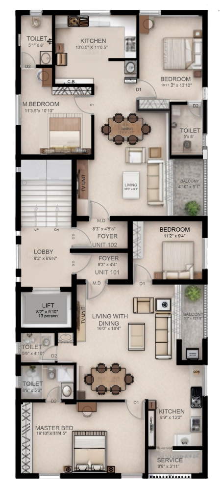 Floorplan of Bliss 3D Plan